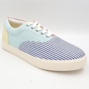 Club Room Men Low Top Lace Up Sneakers Lance Size US 7.5M Blue Colorblock Stripe